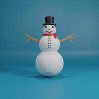 Snowman view Front 3D Rendering photo