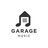 icono del logotipo de la música de la casa de garaje en un estilo minimalista moderno vector