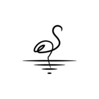 logotipo de cisne, vector de diseño de icono de ganso o pato en estilo de contorno de línea de lujo moderno y abstracto