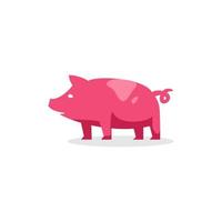 mascota de logotipo de cochinillo de cerdo rosa e icono o plantilla de dibujos animados vector stock ilustración