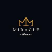 M logotype icon MM logo with crown element symbol in trendy minimal elegant and luxury style vector