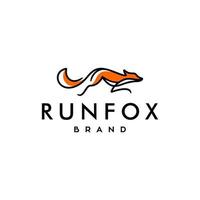 fox line logo. simple vector line art of abstract orange fox logo design jumping and running, fox wall art design, minimal line logo icon illustration isolated on white background