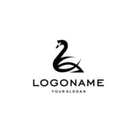 swan logo,goose or duck icon design vector in trendy and abstract luxury line outline style