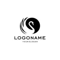 swan logo,goose or duck icon design vector in trendy and abstract luxury line outline style