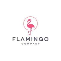 flamingo logo icon in trendy minimal line linear style vector