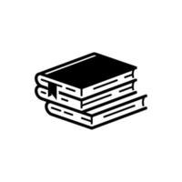 vector de logotipo de icono de pila de libros, dibujo de una pila de tres libros con símbolo de marcador