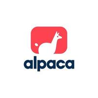 alpaca logo silhouette vector. cute llama or alpaca animal logo design icon vector illustration