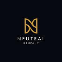 N logotype icon elegance logo element symbol in trendy line outline linear minimal elegant and luxury style vector