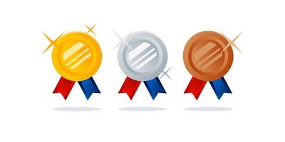 1st 2nd 3rd medal first place second third award winner badge guarantee winning prize ribbon symbol sign icon logo template Vector clip art illustration