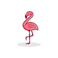 flamingo logo icon in trendy minimal line linear style vector
