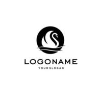 swan logo,goose or duck icon design vector in trendy and abstract luxury line outline style