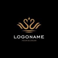 swan logo,goose or duck icon design vector in trendy and abstract luxury line outline style