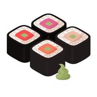 set of sushi vector