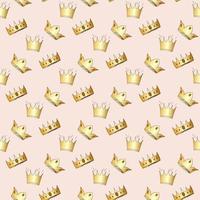pattern with golden crowns vector
