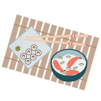 conjunto de comida asiática vector