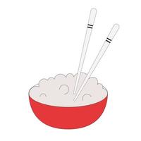 bowl with rice vector