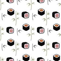 pattern with sushi rolls vector