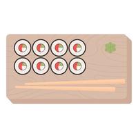 juego de rollos de sushi vector