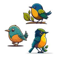cute little bird cartoon animal vector illustration for logo or mascot icon