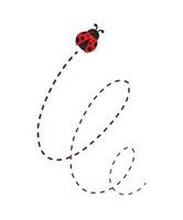 Flying ladybug with trail clipart vector illustration