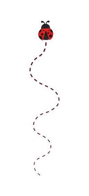 Flying ladybug with trail clipart vector illustration