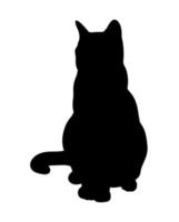 silueta abstracta de gato negro sentado. icono, ilustración de vector de logotipo.