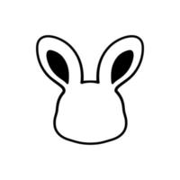 Abstract bunny head icon outline vector