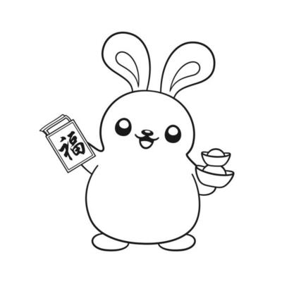 Premium Vector  2023 chinese new year of cute cartoon rabbit holding red  envelope chinese translation new year and urshing wealth