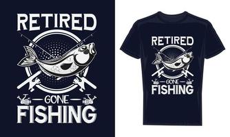 vector de plantilla de diseño de camiseta de pesca vintage increíble y colorido.