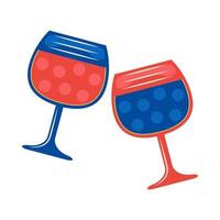 wine on glass in vector illustration