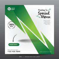 food menu banner for social media template vector