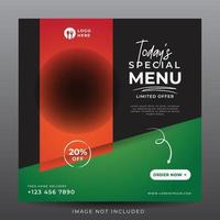 food menu banner for social media template vector