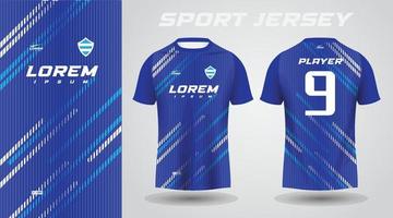 diseño de camiseta deportiva de camisa azul vector