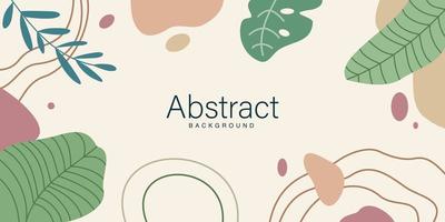 Abstract tropical floral frame in trendy design style for background and copy space vector