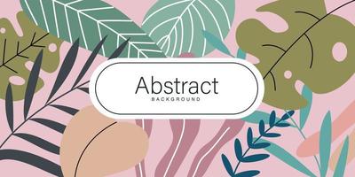 Abstract floral pattern frame for natural and vintage design template. Trendy tropical flower composition for background design