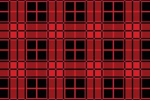 Red and black plaid fabric pattern for background and wallpaper vector