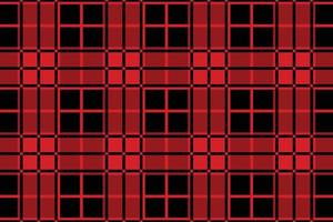 Red and black plaid fabric pattern for background and wallpaper vector