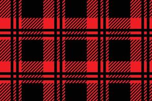 Red and black plaid fabric pattern for background and wallpaper vector