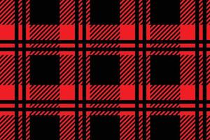 Red and black plaid fabric pattern for background and wallpaper vector