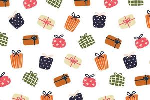 Abstract cute gift box pattern for background in Christmas theme vector