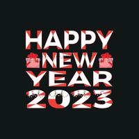 2023 happy new year, vector text tshirt design, congratulation event, T-shirt, party, high school or college graduate. Lettering for greeting, invitation card