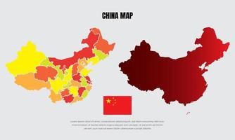 Collection of silhouette China maps design vector. China maps design vector