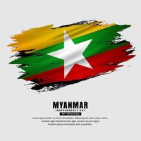 Amazing Myanmars Independence day design background with wavy flag vector. vector