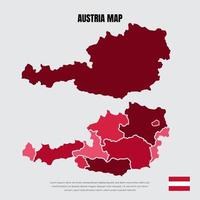 Collection of silhouette Austria maps design vector. Asia maps design vector
