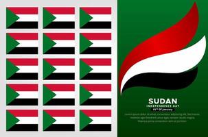 Amazing Sudan Independence day design background with wavy flag vector. vector