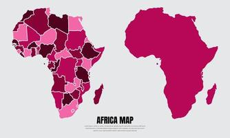 colección de vectores de diseño de mapas de África de silueta. vector de diseño de mapas de áfrica