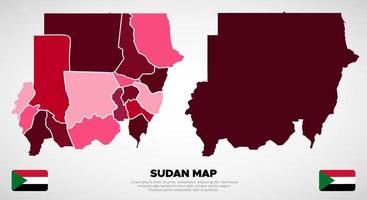 colección de vectores de diseño de mapas de silueta sudán. silueta sudán mapas vector