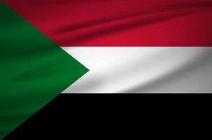 vector de fondo de diseño de bandera de sudán realista. diseño del día de la independencia de sudán