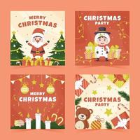 Children's Christmas Party Social Media Posts vector