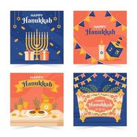 Hanukkah Social Media Templates vector